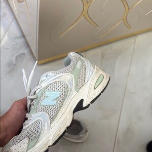 New Balance White and Gray Retro-Inspired Sneakers